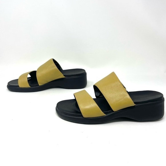 Rockport Chunky Light Olive Double Strap Leather Sandals Size 9 - Picture 4 of 10